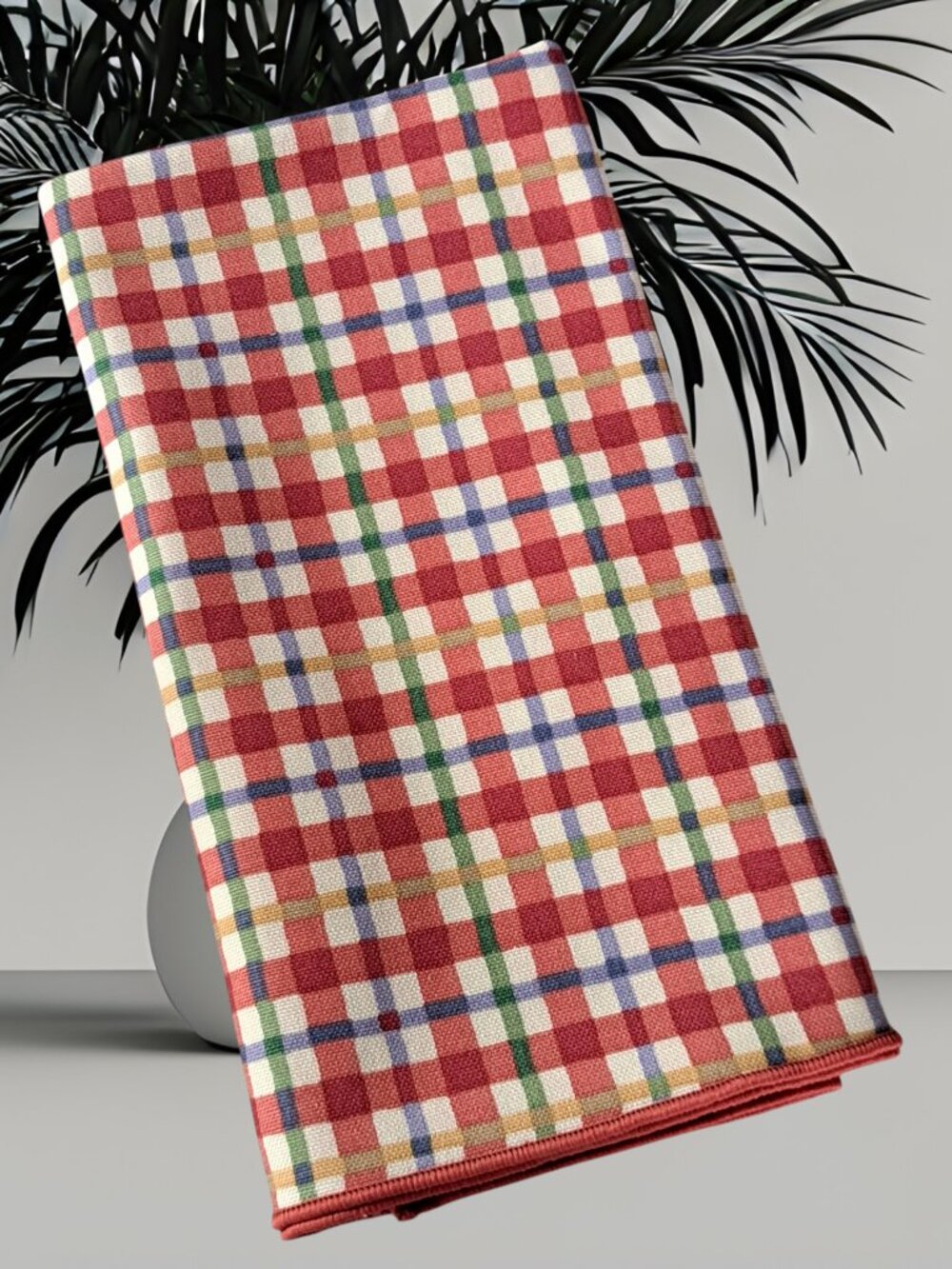 Longaberger Fabric napkins set of 2 in Cherry Red Plaid Pattern NEW